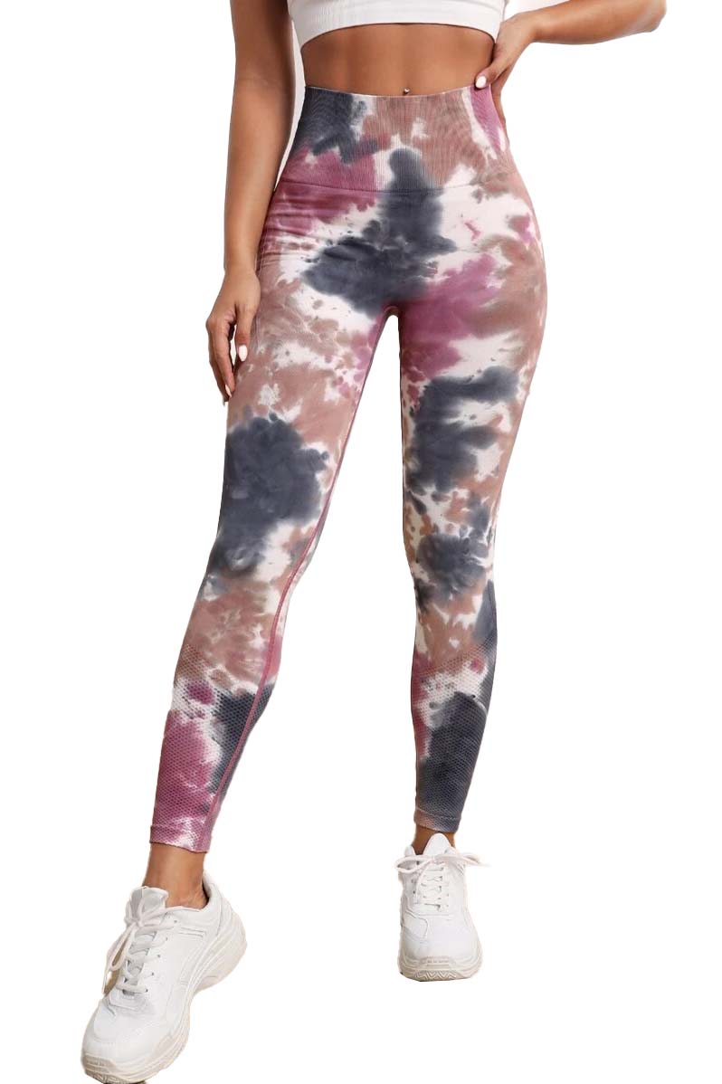 Colanti Fitness WNY PRO Tie Dye push up cu talie inalta WCLNT2588