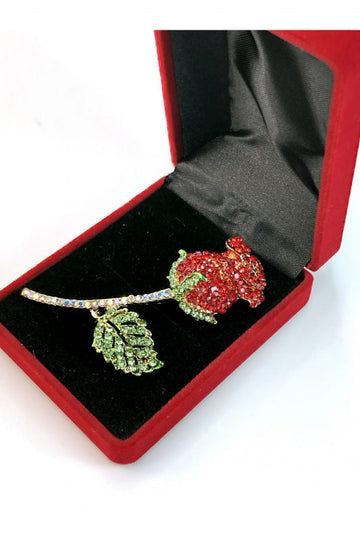Brosa Trandafir Rose auriu cu Cristale, WINNY COLLETION,for love