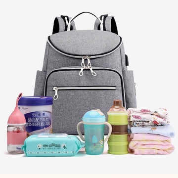 Rucsac multifunctional - Geanta de mana pentru mamici, organizator articole pentru bebelusi, atasabil pe manerul caruciorului, ZG011