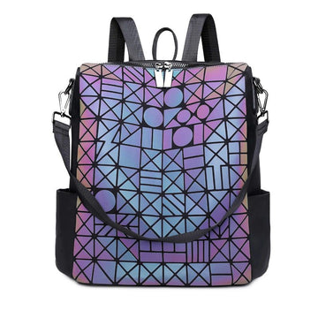 Rucsac pentru dama gri multicolor cu efect reflectorizant WR003-1