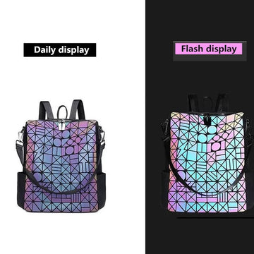 Rucsac pentru dama gri multicolor cu efect reflectorizant WR003