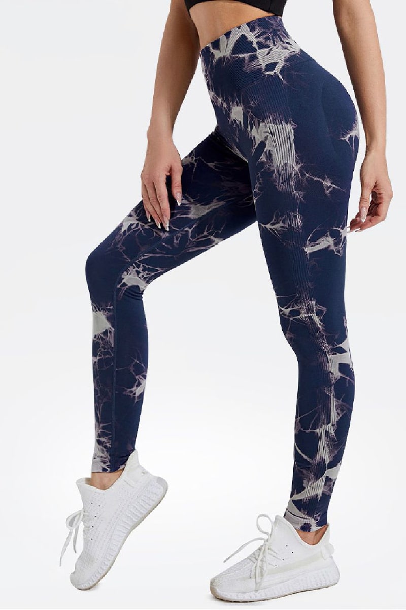 Colanti Fitness WNY PRO Tie Dye modelatori cu talie inalta WCLNT8828 Culori noi