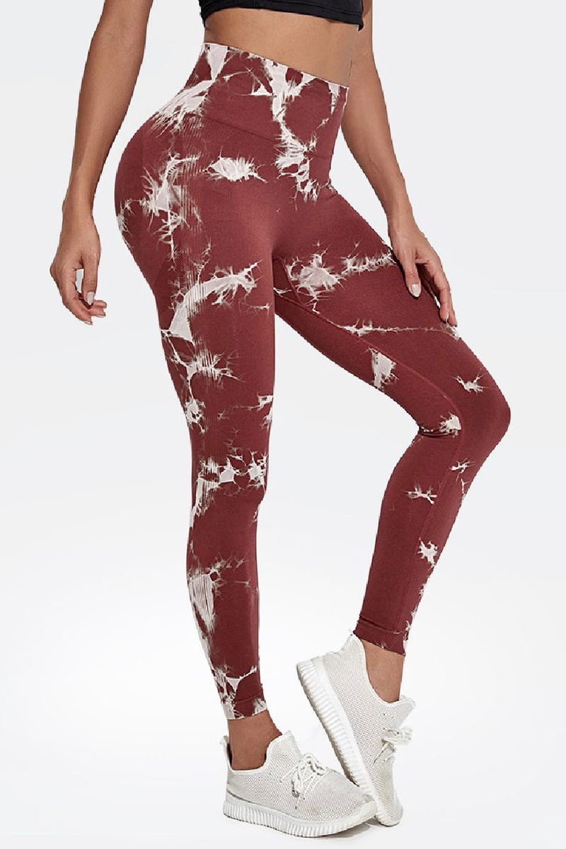 Colanti Fitness WNY PRO Tie Dye modelatori cu talie inalta WCLNT8828 Culori noi