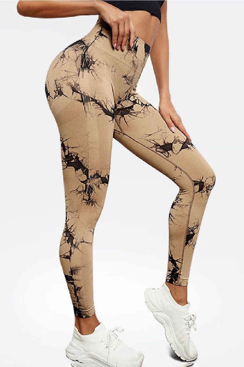 Colanti Fitness WNY PRO Tie Dye modelatori cu talie inalta WCLNT8828 Culori noi