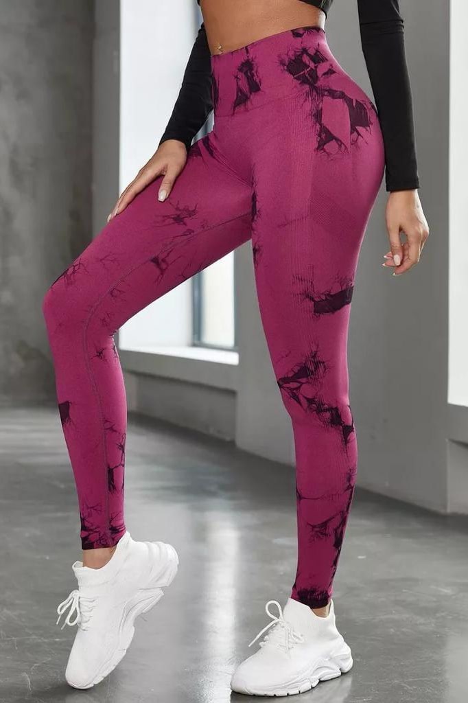 Colanti Fitness WNY PRO Tie Dye modelatori cu talie inalta WCLNT8828 Culori noi
