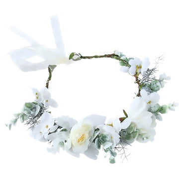 Coronita de par reglabila de decorare a capului floral reglabil, pentru Mireasa, ghirlanda de flori si frunze artificiale, Accesorii bogat, halo Garland, COR58511