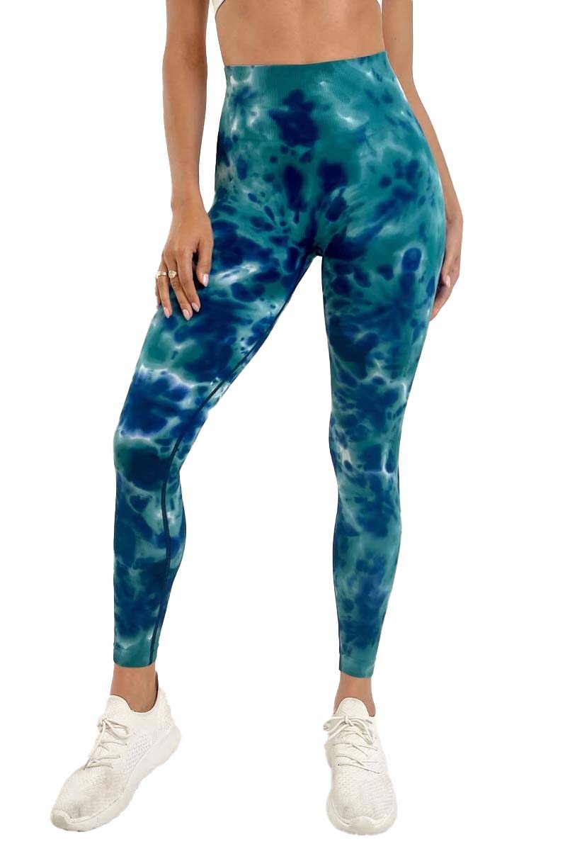 Colanti Fitness WNY PRO Tie Dye push up cu talie inalta WCLNT2588