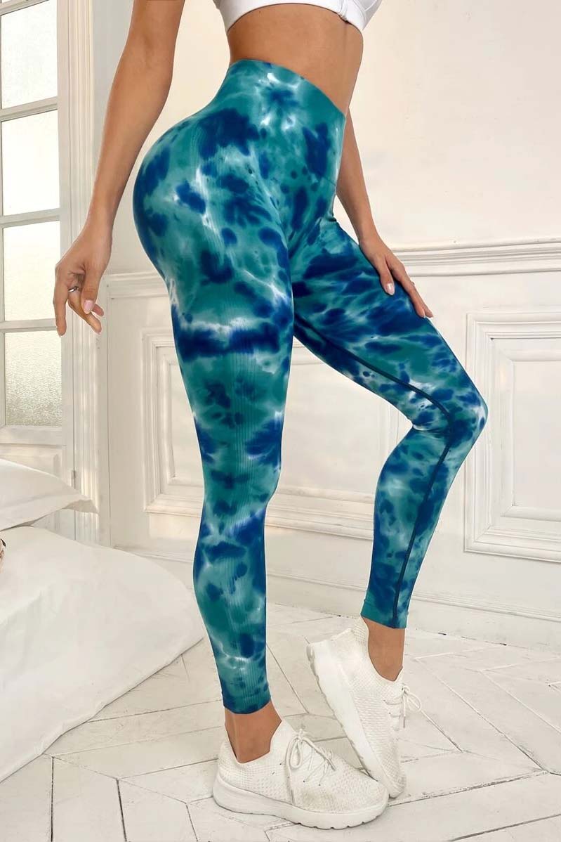 Colanti Fitness WNY PRO Tie Dye push up cu talie inalta WCLNT2588