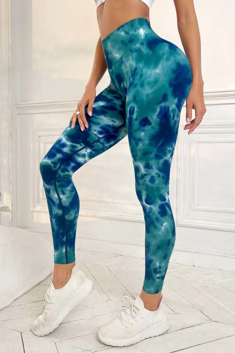 Colanti Fitness WNY PRO Tie Dye push up cu talie inalta WCLNT2588