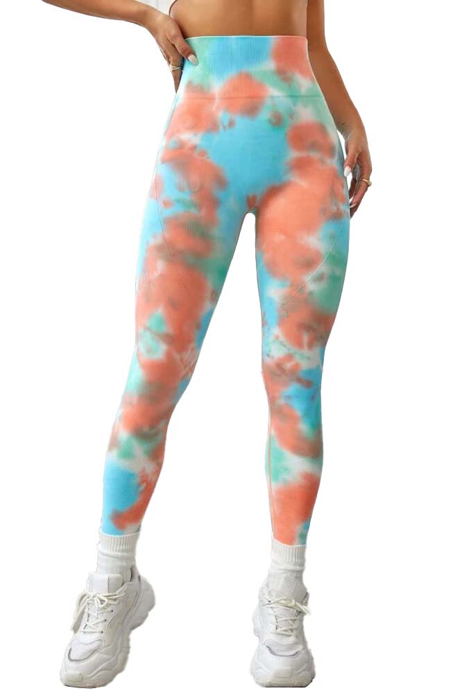 Colanti Fitness WNY PRO Tie Dye push up cu talie inalta WCLNT2588