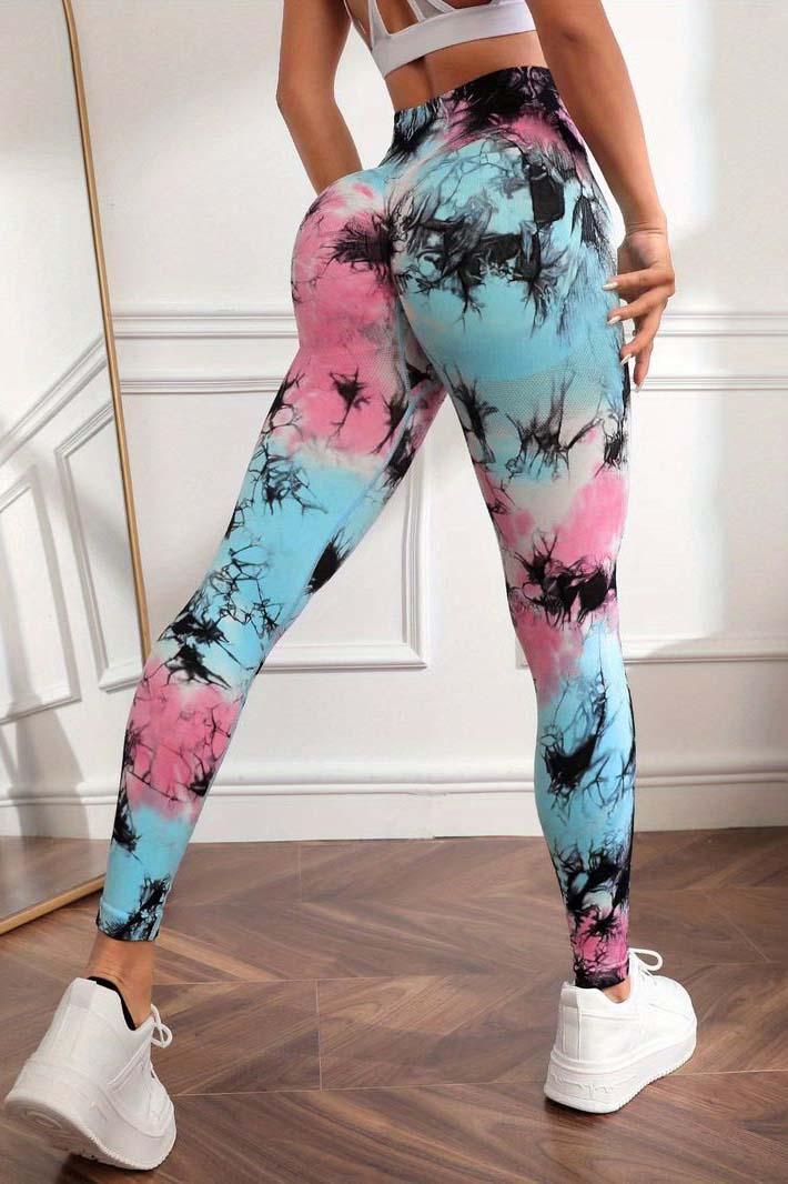 Colanti Fitness WNY PRO Tie Dye modelatori cu talie inalta WCLNT8825