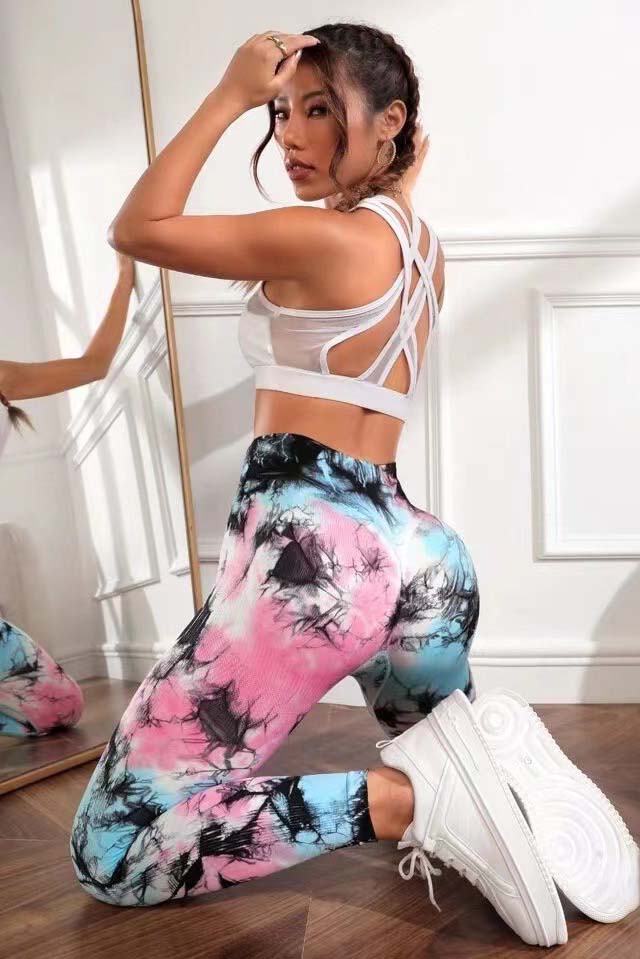 Colanti Fitness WNY PRO Tie Dye modelatori cu talie inalta WCLNT8825