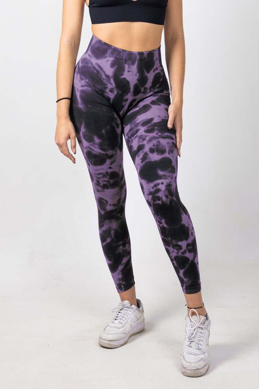 Colanti Fitness WNY PRO Tie Dye push up cu talie inalta WCLNT2588