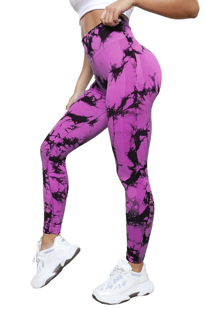 Colanti Fitness WNY PRO Tie Dye modelatori cu talie inalta WCLNT8825