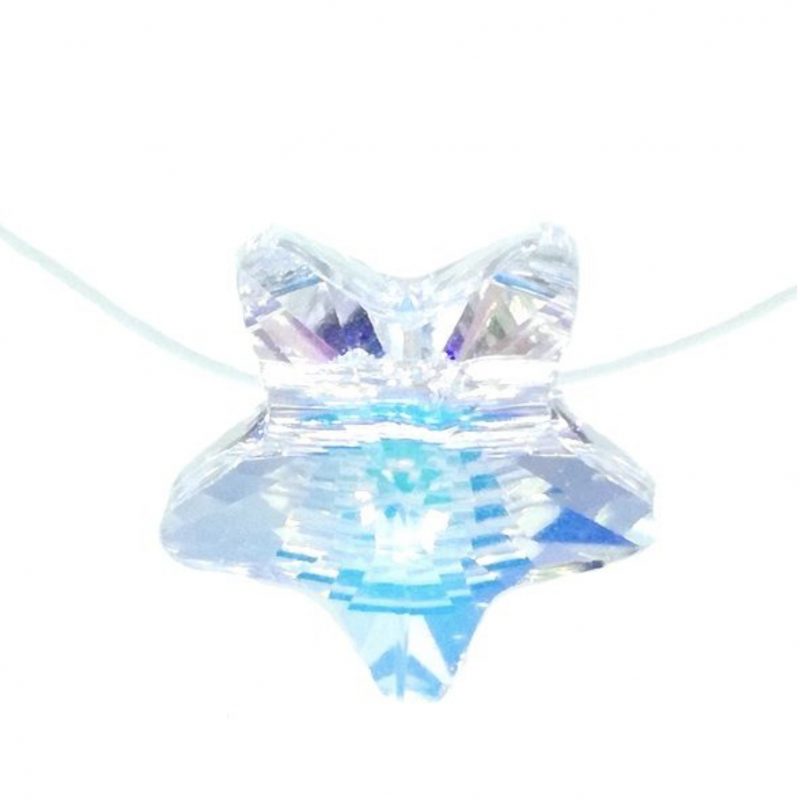 Colier - Chocker Cristal STAR argintiu cu Guta Elastica Transparent