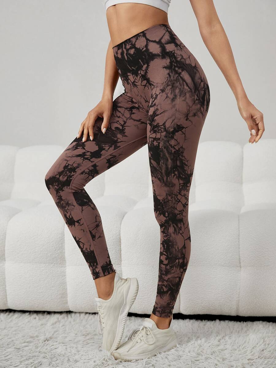 Colanți Fitness WNY PRO Tie Dye fără sudură de bază strâmte modelatori cu talie înaltă WCLNT2746