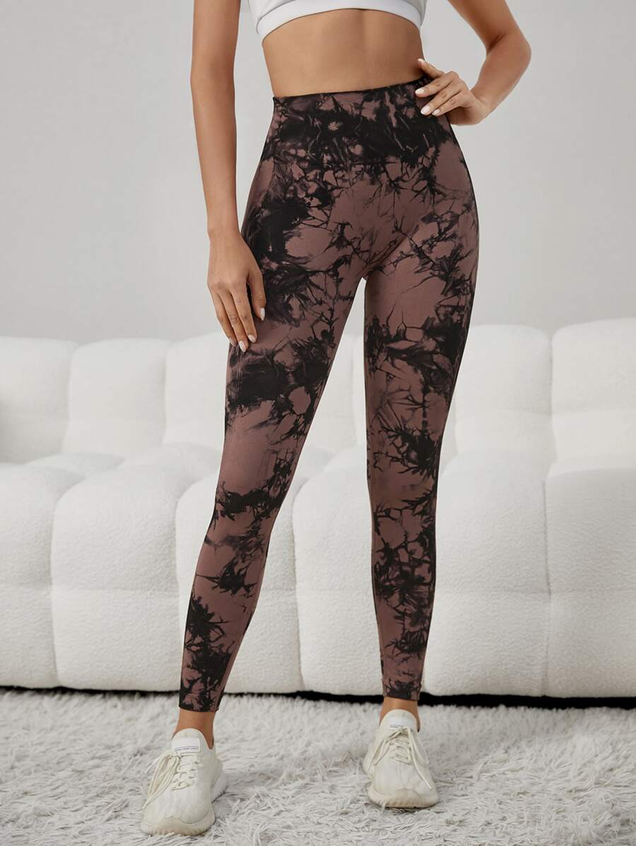Colanți Fitness WNY PRO Tie Dye fără sudură de bază strâmte modelatori cu talie înaltă WCLNT2746