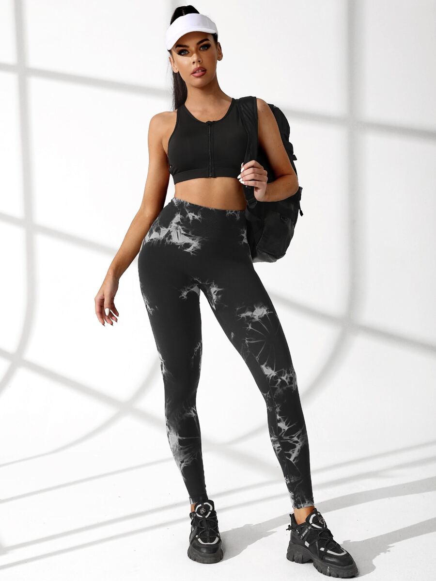 Colanți Fitness WNY PRO Tie Dye fără sudură de bază strâmte modelatori cu talie înaltă WCLNT2746