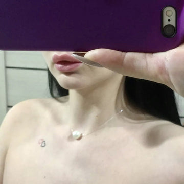 Colier - Chocker Perla cu Guta Elastica Transparent