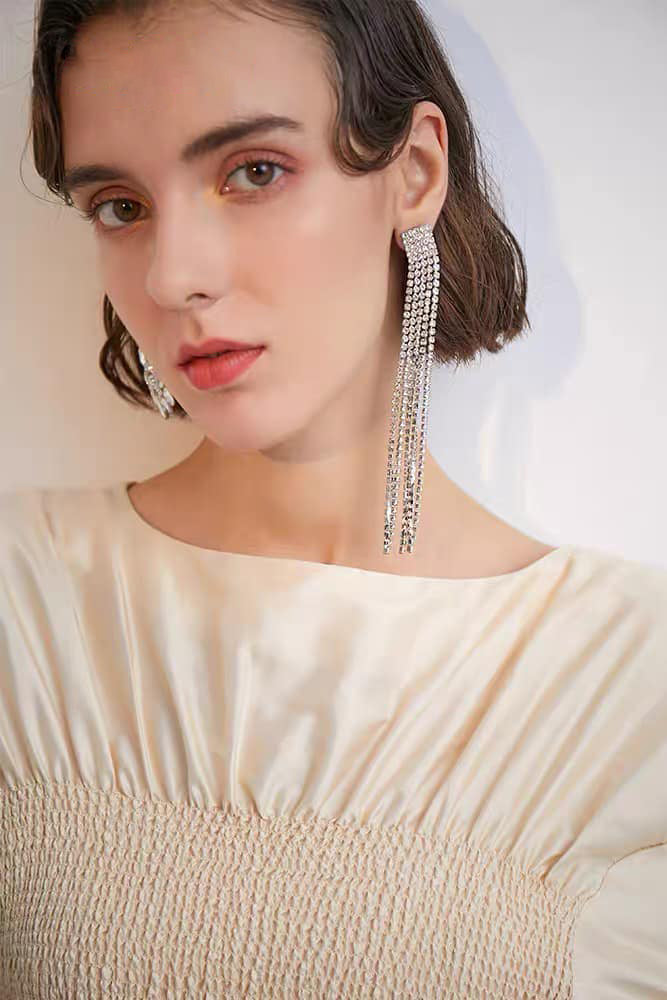 Cercei luxury eleganti lungi din ziriconiu WE006