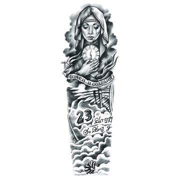 Wasserdichte temporäre Tattoos, ganzer Arm und extra groß, für Arme oder Beine und Körper, Größe 17,8 x 48 cm, TQB-002