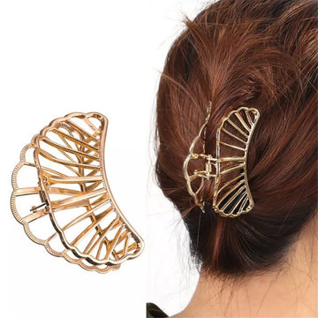 Ruhiges Haar Haarschmuck Metall Haarspangen Gold Mode Lotusblatt 1 x Haarspange 