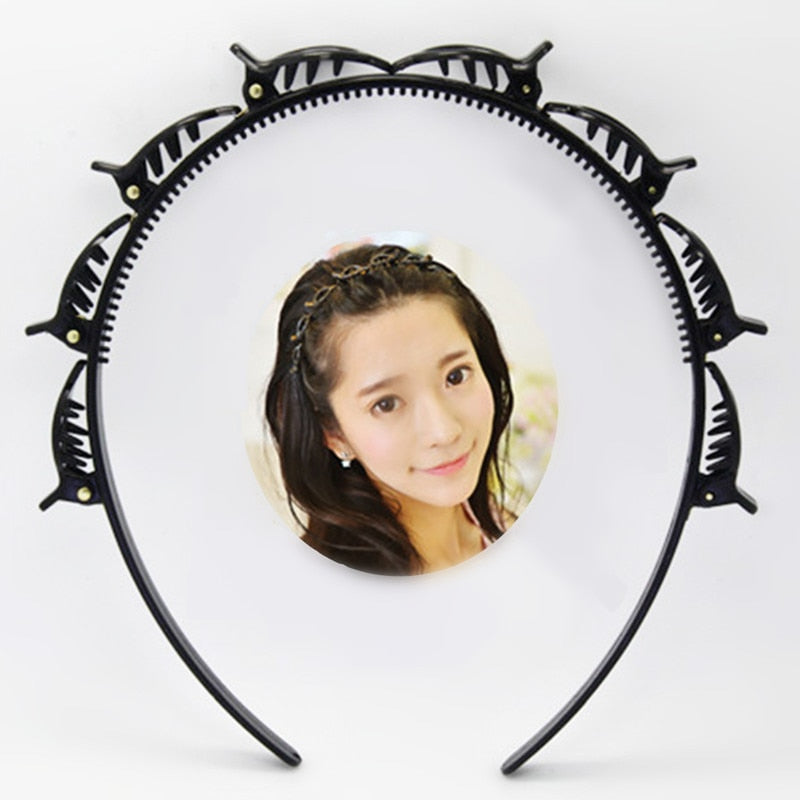 Dublu Bangs Coafura Hairpin Twist Clip Headband cu dinte Headband Braid Tool