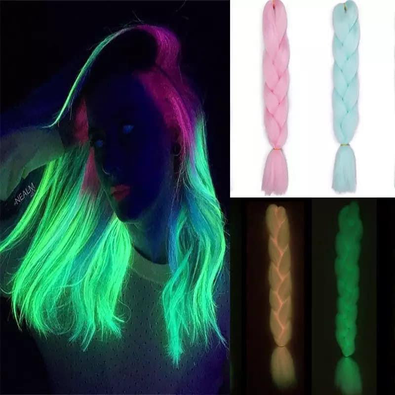 Extensii colorate de par pentru impletituri ombre fluorescenta luminos