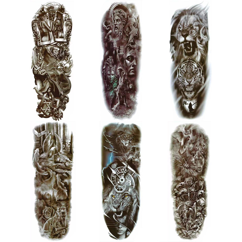 Set 6 Tatuaje Temporare impermeabil, Extra mare, Pentru brate sau picioare si corp, Dimensiune 17.8x 48cm, WTTJ-S004