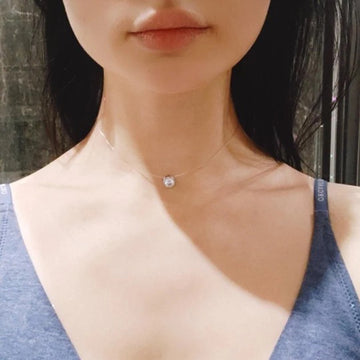 Colier - Chocker Cristal Rutond-adgebass auriu cu Guta Elastica Transparent-L