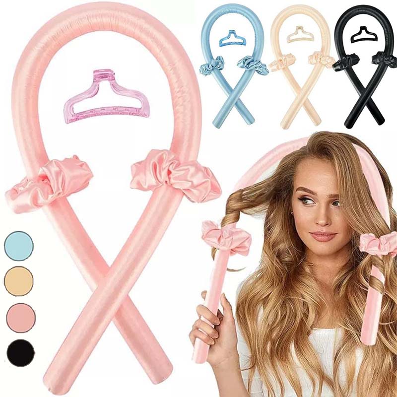 Set Lazy Ondulator Curler fără căldură DIY Par Curling Role Burete spumă Mătase de păr cu 2 Elastice mătase si 1 Clame