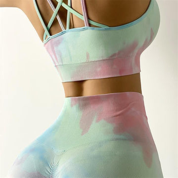 Set aus 2 Strumpfhosen und BHs WNY PRO Tie Dye Fitness Shaper BC8013 