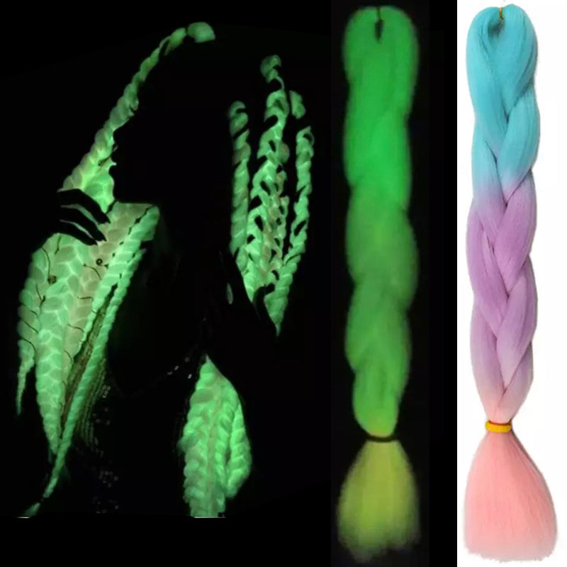 Extensii colorate de par pentru impletituri ombre fluorescenta luminos