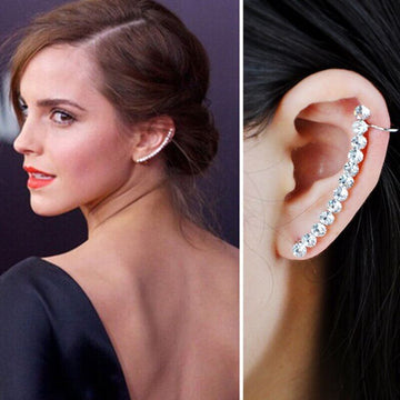 1 bucata cerce argintiu moda elegant zirconiu lung cu clip WE003