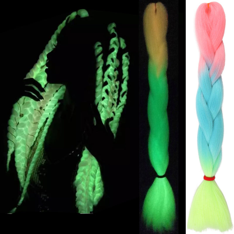 Extensii colorate de par pentru impletituri ombre fluorescenta luminos